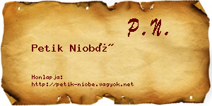 Petik Niobé névjegykártya